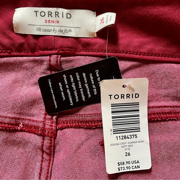 Torrid Crop Jegging - Super Stretch Summer Wine - Size 26 - Picture 7 of 7